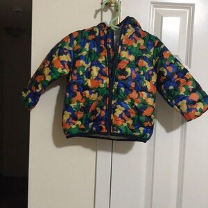 First Impressions Boys colorful Camouflage Zip-up Hooded Puffer Jacket.